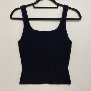 Aritzia Babaton Sculpt Knit Squareneck Tank Top in Black